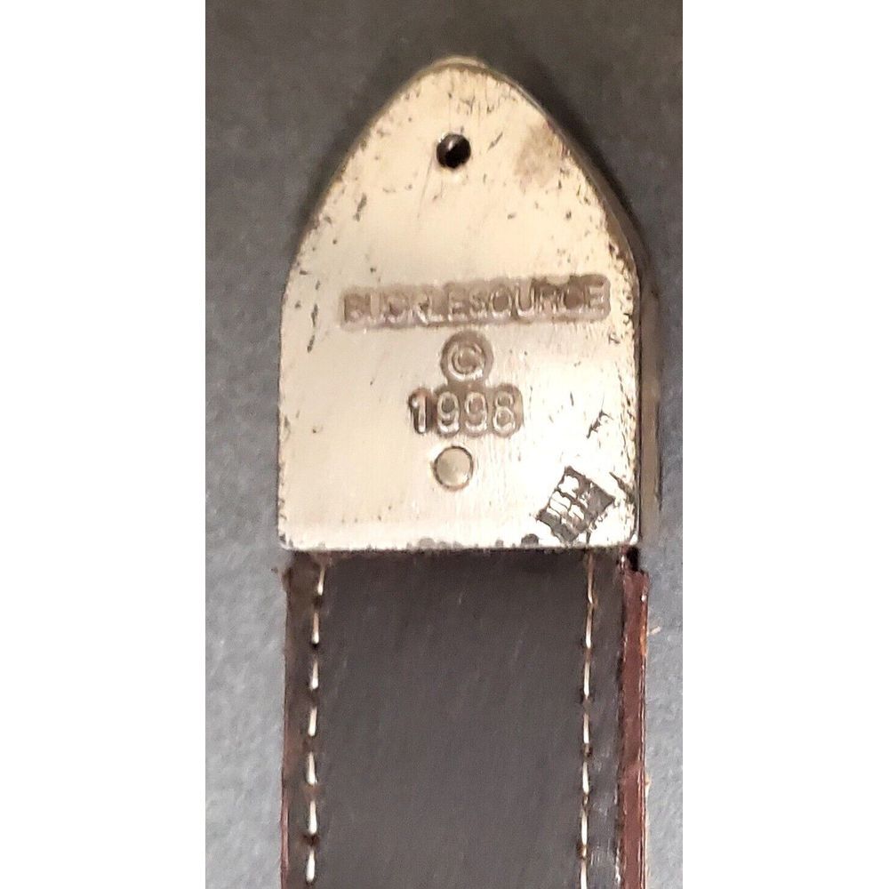 Vintage '98 PGA Tour Belt 538471 Brown Lizard Print Silver Concho MED 28/30 USA - Picture 9 of 16